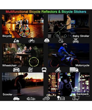 Ruijie Spoke Reflectors Bike Set - 72 Pieces Reflective Stickers for 360 Visibility | Enhance Safety & Style - Buy Online on SooperMarket.com