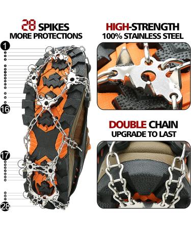 Ice Snow Spike Cleats for Hiking Boots - X-Large Stainless Steel Crampons - Buy Online on SooperMarket.com