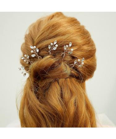Sooshin 6-Piece Bridal Hair Pins Set - Pearl and Rhinestone Wedding Hair Accessories - Rose Gold Crystal Hair Pins for Brides and Bridesmaids - Buy Online on SooperMarket.com