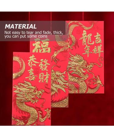 TEHAUX 30pcs Spring Festival Red Pocket Chinese Hong Bao Chinese Money Envelopes Red Envelopes Cash Envelopes 2024 Red Packets Money Packet Money Bag Dragon Packets China Paper Wedding - Buy Online on SooperMarket.com