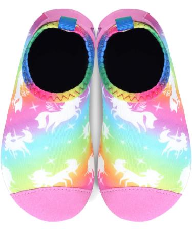 JIASUQI Kids Water Shoes - Quick Dry Barefoot Aqua Socks for Beach & Pool - Multi Horse - Size 5.5/6 UK Child - Buy Online on SooperMarket.com