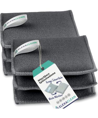 Buy Elexaclean Flush Sponge Pot Cleaner Set - 6-Seater 12x10 cm Washable Microfiber - Dark Gray | Reusable & Large Version - Buy Online on SooperMarket.com