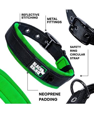 Black Rhino Comfort Collar | Super Soft Neoprene Dog Collar for All Breeds | Adjustable Reflective Weatherproof - Aqua/Gray Small - Buy Online on SooperMarket.com