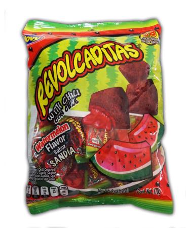 Jovy Revolcaditas with Chili Watermelon | 6oz Bag | Spicy Candy Watermelon chili 6 Ounce (Pack of 1)