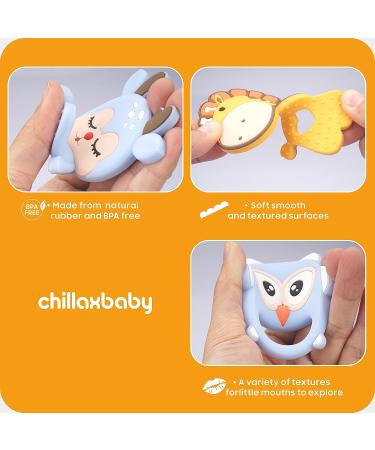 CHILLAX Teether Toys - Soothing Baby Teething Relief | Easy-to-Grip Non-BPA Silicone Teethers for Babies | Dishwasher-Safe | Ideal Shower Gift for Infants 3+ Months - Buy Online on SooperMarket.com