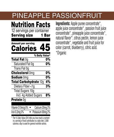 Organic Pineapple Passionfruit Fruit Bars - Gluten Free & Vegan (24 Bars) - Buy Online on SooperMarket.com