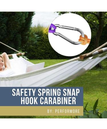 6 Pack of 2 1/4 Inches Stainless Steel Safety Spring Snap Hook Carabiner  Multi-Purpose Heavy Duty Stainless Steel Carabiner Clips for Keys Swing Set Camping Fishing Hiking Traveling - Buy Online on SooperMarket.com