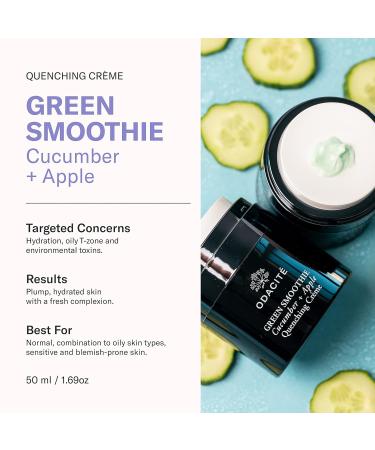 ODACITE Green Smoothie Hydrating Face Moisturizer - Lightweight Non-Greasy Creme for Plump Soothed Skin | Cucumber & Apple - International Shipping Available - Buy Online on SooperMarket.com