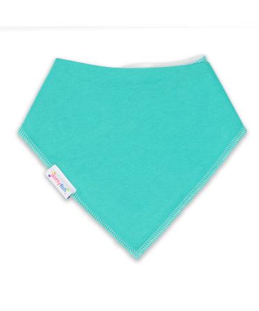 Dotty Fish Baby Bandana Bibs. Drool Bibs. Super Absorbent Teething Bibs for Girls Boys Unisex. Organic Cotton Bibs. One Size Teal Green