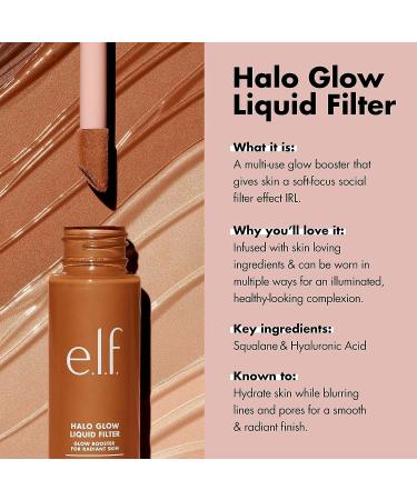 e.l.f. Halo Glow Liquid Filter Complexion Booster For A Glowing Soft-Focus Look & Halo Glow Contour Beauty Wand Liquid Contour Wand For A Naturally Sculpted Look Buildable Formula - Buy Online on SooperMarket.com