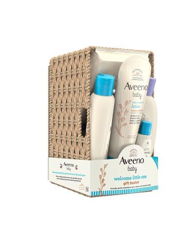 Aveeno Baby Welcome Little One Gift Basket - Baby Skincare Set with Body Wash, Shampoo, Bath Wash, Wipes, and Lotion - Buy Online on SooperMarket.com
