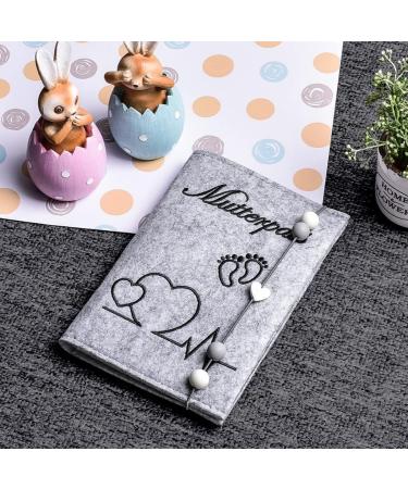 Motherpass Cover in Dark Gray | Felt Pregnancy Diary Organizer for Ultrasound Documents & Vaccination Pass - Perfect Gift for Expectant Mothers - Buy Online on SooperMarket.com