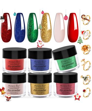 Honey Joy 6 Box/Set Dark Brown Dip for Nails Powder Kit Chocolate Glaze Fine Dipping Powder Colors No Need Lamp Cure Like Gel Polish Effect Even & Smooth Finishing (DP-G-6PCS-10G/Box)