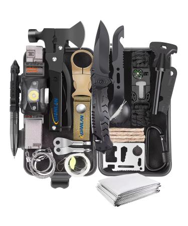 Survival Kits, Gifts for Christmas Men Dad Husband, 29 in 1 Survival Gear and Equipment Practical Camping Accessories, Emergency Survival Kit for Camping Hiking Fishing Adventure