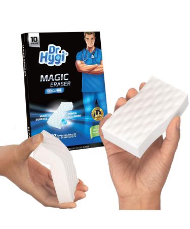 10 x Magic Erasers by Dr.Hygi | Heavy Duty Chemical-free Magic Sponges For Cleaning | Magic Eraser Sponge for Mark & Stain Remover