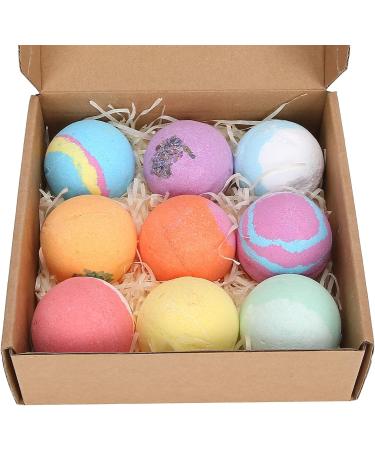 9PCS Bubble Salt Bubble Ball Set - Natural Handmade Organic Foot Bath Spa Balls for Women | Moisturizing Skin Gifts - Buy Online on SooperMarket.com