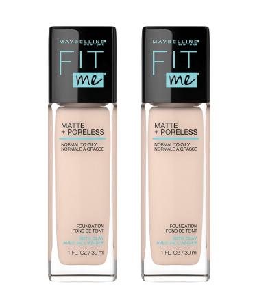 Maybelline New York Fit Me Matte + Poreless Liquid Oil-Free Foundation Makeup 112 Natural Ivory 1 Fl Oz x 2 Count 1 Fl Oz (Pack of 2) Natural Ivory