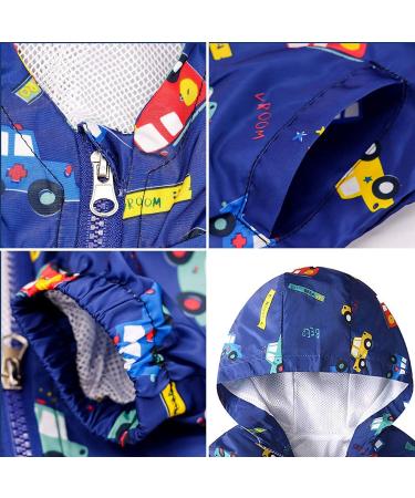 JinBei Hooded Toddler Jacket | Waterproof Windbreaker for Boys | Sunscreen Outwear Raincoat | 1-7 Years | 110 Voiture - Buy Online on SooperMarket.com