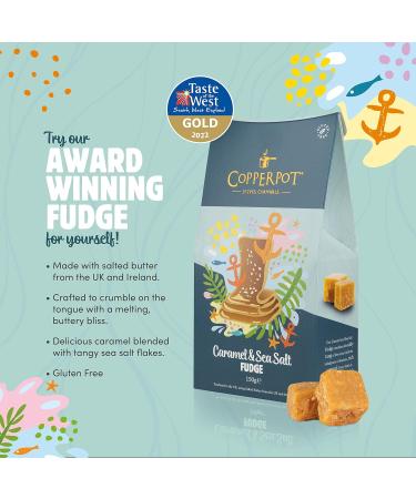 Copperpot Cornish Fudge Gift Box - Butter Fudge Salted Caramel & Clotted Cream | Gluten-Free & Vegetarian | 3 x 150g | International Shipping - Buy Online on SooperMarket.com