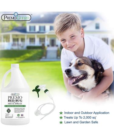 Premo Guard 128 oz Bed Bug & Mite Killer Spray | Fast Acting Treatment | Stain & Scent Free | Child & Pet Safe | Extended Protection | Natural Non-Toxic Formula - Buy Online on SooperMarket.com