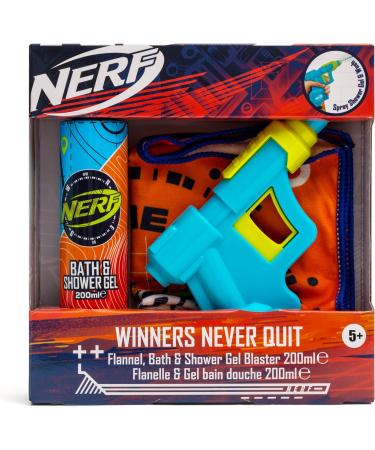 Nerf Winners Never Quit Gift Set - Includes Nerf Blaster, Flannel, and 200ml Bath & Shower Gel - Buy Online on SooperMarket.com