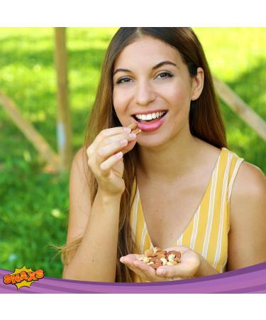 Snaxs Roasted Salted Mixed Nuts 12 x 40g - Almonds Brazil Nuts Cashews Peanuts and Hazelnuts Nuts Snacks - Healthy Kosher Nuts with Fibre Protein and Minerals - Ideal for Snacking - Buy Online on SooperMarket.com