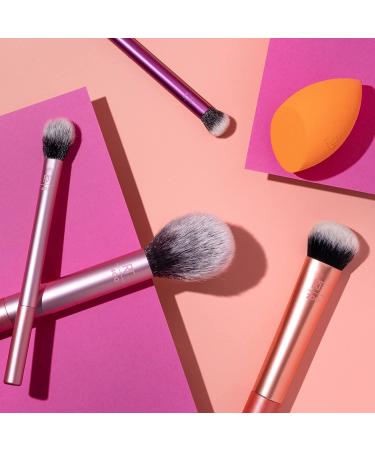 Real Techniques Everyday Essentials 6-Piece Makeup Brush Set with 2 Sponge Blenders - Multiuse Brushes for Eyeshadow, Foundation, Blush, Highlighter, and Concealer - Buy Online on SooperMarket.com