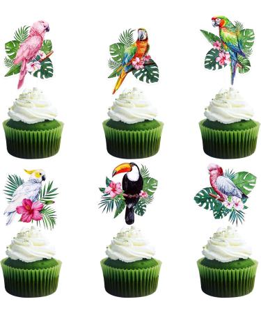 Blumomon 24-Piece Birds & Animals Cupcake Toppers - Parrot Picks & Cake Decorations for Kids' Birthday Parties - Buy Online on SooperMarket.com