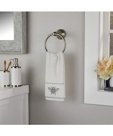 SKL Home Farmhouse Bee Hand Towel Set - White | Luxe cotton towels with charming bee design - Buy Online on SooperMarket.com