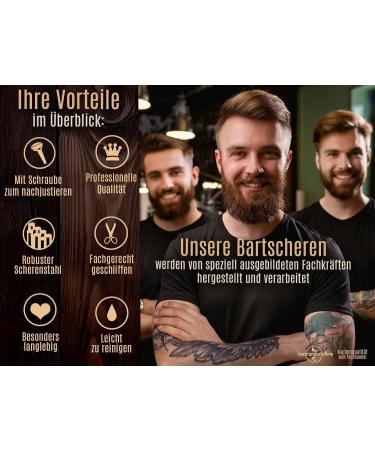 Professional Solingen Beard & Mustache Shears - Premium Hair Scissors with Rounded Tips for Beard Ear & Nasal Hair Care - Made in Germany - Buy Online on SooperMarket.com