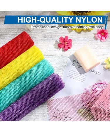 Preboun 12-Piece African Exfoliating Net Set | Nylon Body Scrubber & Washcloth | 10 Colors for Daily Shower Use - Buy Online on SooperMarket.com