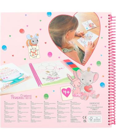 Depesche 12105 Princess Mimi Fingerprint Fun - Creative Coloring Book with 4 Ink Pads for Finger Painting | International Shipping Available - Buy Online on SooperMarket.com