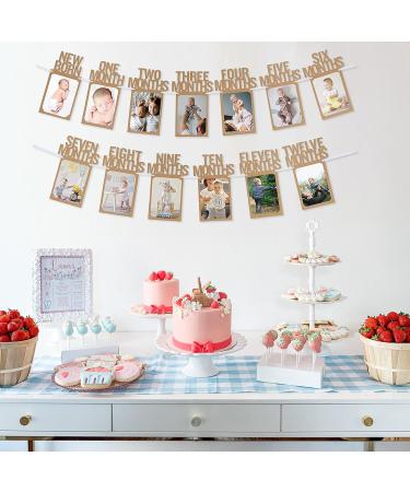 Baby Milestone Photo Banner: Newborn to 12 Months Growth Record Bunting - Buy Online on SooperMarket.com