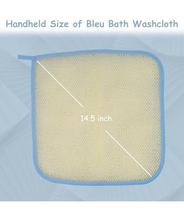 Bleu Bath 6 Pack Exfoliating Skin Face Body Wash Cloth - Premium Sturdy Loofah - Soft & Buffing - Two Layers - Ideal for Massage - Buy Online on SooperMarket.com