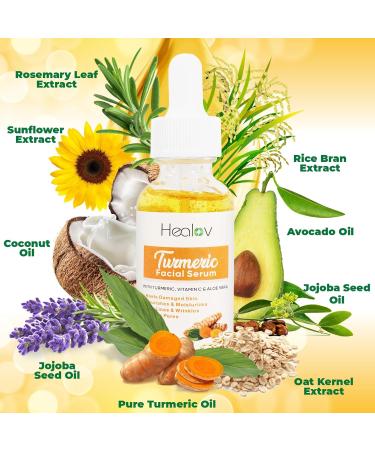 Turmeric Serum for Face & Body | All Natural Skin Brightening Acne Fighting & Repair Serum - Pure Turmeric Oil for All Skin Types - Buy Online on SooperMarket.com