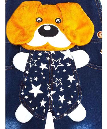 KIDSCOOL SPACE Baby Denim Overalls | 3D Cute Cartoon Knitted Jean Dungarees | Blue-6032 | 2-3 Years - Buy Online on SooperMarket.com