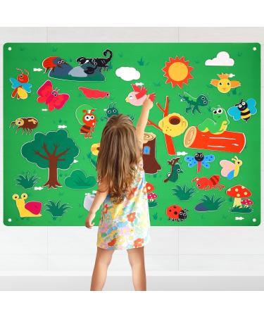 Poaiela Farm Animal Felt Board Set - Interactive Early Learning Storytelling Playset for Kids | 3.3ft Reusable Wall Hangers for Toddlers & Young Girls - Buy Online on SooperMarket.com