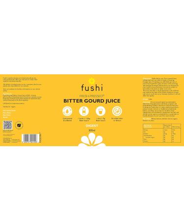 Fushi Pure Bitter Gourd Juice 500ml | Cold-Pressed | Natural Preservative | Best for Digestion Purifying Inner Health | Ethical & Vegan Society Approved | Manufactured in The UK - Buy Online on SooperMarket.com