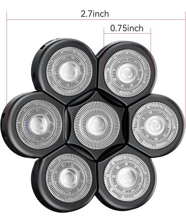 Kensen 7D Blade Replacement Heads - 7 Electric Shaver Heads for Bald Men - Wet/Dry Compatible - Waterproof Razor - Compatible with Many Models - Buy Online on SooperMarket.com