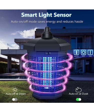 Outdoor Bug Zapper 20W with Dusk to Dawn Sensor - 4200V Electric Indoor Mosquito Killer for 2300 Sq Ft Coverage - Buy Online on SooperMarket.com