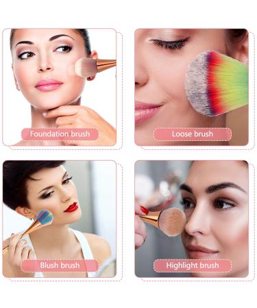 3-Piece Large Powder Mineral Brushes Set - Soft Fluffy Kabuki Foundation & Blush Brushes for Daily Makeup - Colorful Nail Design Dust Brushes - Buy Online on SooperMarket.com