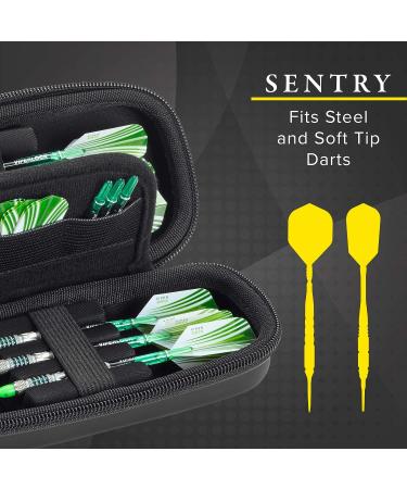 Casemaster Sentry Dart Case - Slim EVA Shell for Steel and Soft Tip Darts - Holds 6 Darts with Built-in Storage - Black - Buy Online on SooperMarket.com