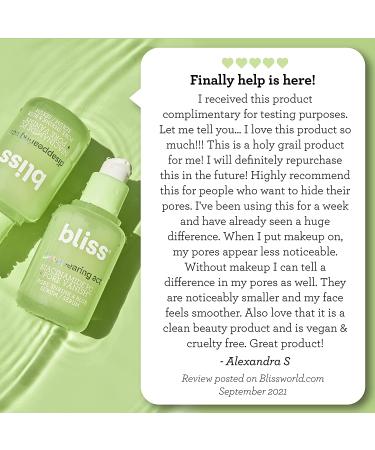 Bliss Disappearing Act Niacinamide PC Serum 1 oz | Pore Vanish Complex | Minimize & Blur Pores | Clean, Cruelty-Free, Vegan - Buy Online on SooperMarket.com