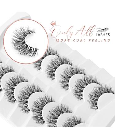 Fake Eyelashes Natural Look 7 Pairs 3D Faux Mink Wispy Lashes Onlyall Fluffy False Lashes Pack 14MM A15 A15-1 - Buy Online on SooperMarket.com