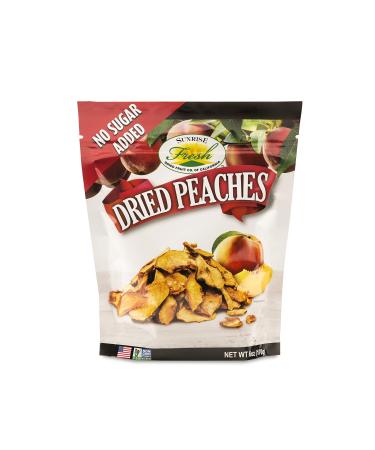 Dried California Peaches, 6oz Bag, Unsweetened, No Added Sugar, Sunrise Fresh Dried Fruit Co.