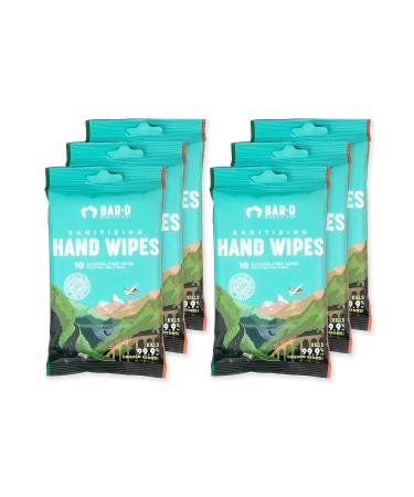 BAR-D Antibacterial Hand Wipes with Essential Oils - 60 Wipes, Peppermint, Tea Tree Oil, Aloe Vera, Travel Size Sanitizing Hand Wipes - Disinfecting and Smelling Great - Buy Online on SooperMarket.com