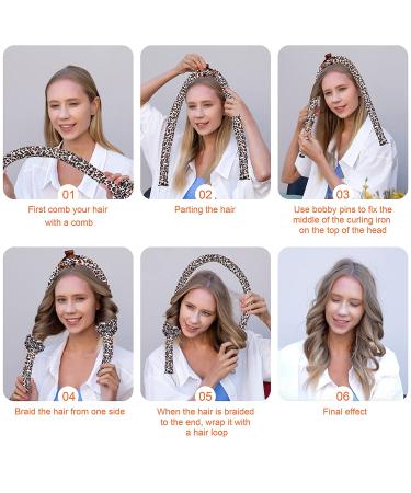 Leopard No Heat Curlers - Overnight Heatless Curls for Long Hair - Silk DIY Hair Styling Tools Kit - Buy Online on SooperMarket.com