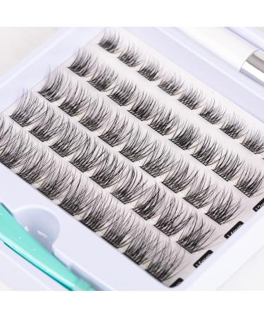 SISILILY 45 Cluster Lashes C Curl DIY Eyelash Extension Kit | Reusable 3D False Eyelashes with Glue and Tweezer | 10/12/14/15/16mm Length | DM04 - Buy Online on SooperMarket.com