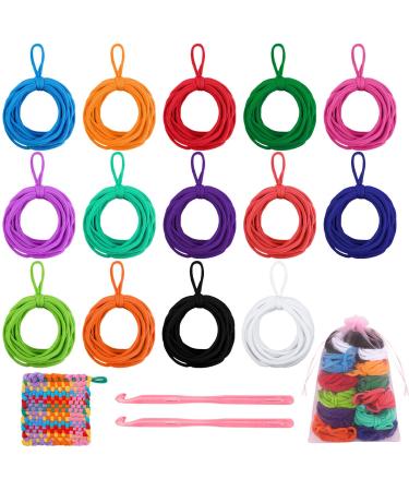 Aodaer 288 Pieces Loom Potholder Loops Weaving Loom Loops Elastic Potholder Loops Weaving Craft Loops Refill with Multiple Colors for DIY Crafts Supplies Favors, Compatible with 7 Inch Weaving Loom