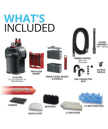Fluval 107 External Filter for Aquariums | 40-130L | 550 L/H | 10W Blue | Fast International Shipping - Buy Online on SooperMarket.com